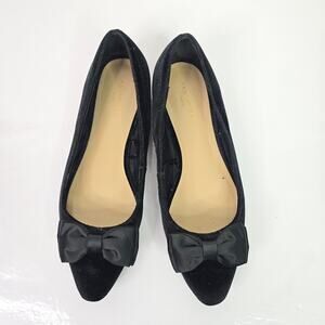 Anne Taylor Black Velvet Bow Flats